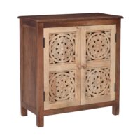 Buffet meuble de rangement en bois de manguier foncé-Bois de Manguier-Marron-Nordlys