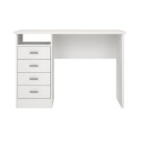 Bureau 4 tiroirs l110 cm - blanc--Blanc-Calicosy