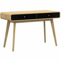 Bureau avec 2 tiroirs en mélaminé chêne noir-Chêne-Noir-Loft24