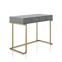 Bureau avec 2 tiroirs en mélaminé gris--Gris-Dorel Home