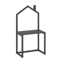 Bureau cabane en pin massif laqué anthracite-Bois de Pin-Gris-Altobuy
