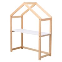 Bureau cabane évolutif style scandinave bois avec plateau blanc-Bois-Blanc-Happy Garden