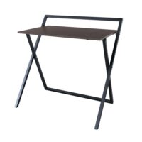 Bureau compact en effet bois noir pliable-Bois-Noir-Teamson