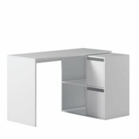 Bureau d'angle modulable avec rangement l120cm - blanc--Blanc-Usinestreet