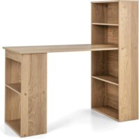 Bureau d'ordinateur réversible ergonomique naturel 122x 56 x 122 cm--Beige-Giantex