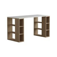 Bureau en bois blanc L140-Bois-Blanc-Habitat & Jardin