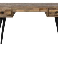 Bureau en bois recyclé au design vintage-Bois-Marron-Mathi Design