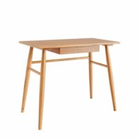Bureau en chêne 1 tiroir style scandinave-Chêne-Marron-Decoclico