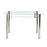 Bureau en verre trempé transparent H75 x L120 x P70-Verre-Transparent-ORESTELUCHETTA