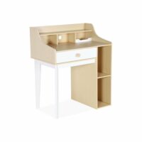 Bureau enfant avec tiroir et étagères--Blanc-sweeek