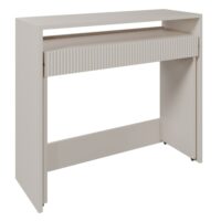 Bureau extensible avec 1 tiroir et cannelures cachemire 98 cm--Taupe-Selsey