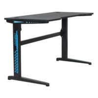 Bureau gamer à led noir et bleu--Noir-Happy Garden