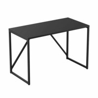 Bureau moderne l120 cm en métal noir-Métal-Noir-Oviala