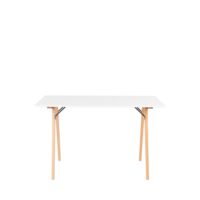 Bureau pieds bois clair l120cm - blanc-Bois-Blanc-House Nordic