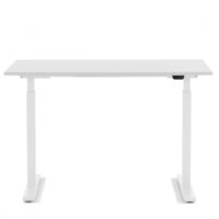 Bureau réglable assis-debout blanc et acier blanc l140--Blanc-Kare Design
