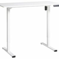 Bureau réglable électrique 120 x 60 cm blanc--Blanc-Beliani