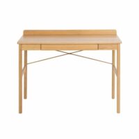 Bureau scandinave en bois  avec tiroir l110-Bois-Marron-Hellin