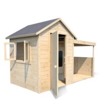 Cabane en bois avec préau sarah-Bois-Beige-Soulet