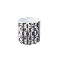 Cache-pot décoratif en fer noir et blanc h12--Noir-Sia Deco