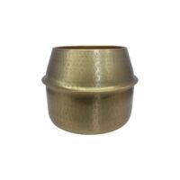 Cache-pot en aluminium martelé finition laiton-Aluminium-Doré-Decoclico