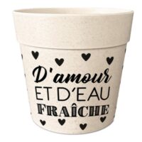 Cache pot en bambou d'amour et d'eau fraiche 12 cm--Beige-Stof
