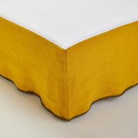 Cache sommier en lin jaune 140x200 cm-Lin-Jaune-Madura