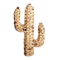 Cactus en jacinthe d'eau tressée H45cm--Beige-Toilinux