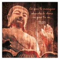 Cadre bouddha 40 x 40 cm--Marron-Toilinux