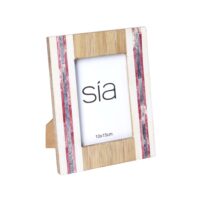Cadre photo en bois de manguier blanc 15x10-Sia Deco