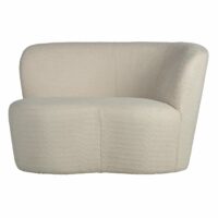 Canapé 1 place droit en bouclé crème--Beige-WOOOD