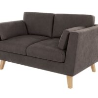 Canapé 2 places en microfibre brun-kaki 152x89x90 cm-Fibre-Marron-S-Style