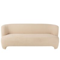 Canapé 3 personnes en textile blanc 193x82x71 cm--Blanc-J-line