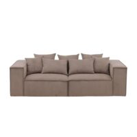Canapé 3 places brun en polyester--Marron-Vind