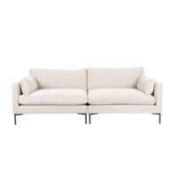 Canapé 3 places en tissu blanc crème-Tissu-Beige-Zuiver