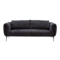 Canapé 3 places en velours anthracite-Velours-Bleu-Mathi Design