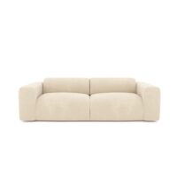 Canapé 4 places en velours texturé crème-Velours-Beige-Sia Home
