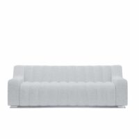 Canapé blanc tissu bouclette 3 places-Tissu-Blanc-Potiron Paris