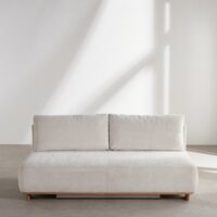 Canapé convertible 2/3 places en textile recyclé beige--Beige-Maisons du Monde