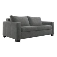 Canapé convertible 3 places en velours gris clair-Velours-Gris-CAMIF