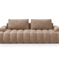 Canapé convertible 4 places avec coffre en velours beige foncé-Velours-Beige-Cosmopolitan Design