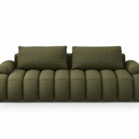 Canapé convertible coffre de rangement 4 places tissu structurel vert-Tissu-Vert-CXL by Christian Lacroix