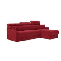 Canapé convertible d'angle tissu détachable 232 cm droit rouge-Tissu-Rouge-Divani.Store