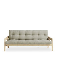 Canapé convertible en bois et tissu 2 places - lin-Tissu-Beige-Karup Design
