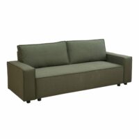 Canapé convertible en tissu 3 places vert l 220 cm-Tissu-Vert-Oviala