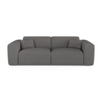 Canapé convertible express 140cm 3places en tissu bouclette gris-Tissu-Gris-Sia Home