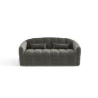 Canapé convertible express 140cm 4places en velours gris graphite-Velours-Gris-Sia Home