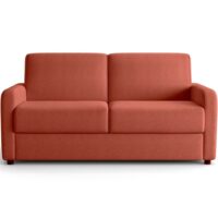 Canapé convertible express 3 places en tissu chenille terracotta-Tissu-Rose-Homifab