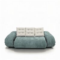 Canapé Convertible Okoa 2 places - sauge et blanc--Multicolore-Coco Living