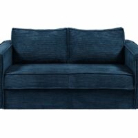 Canapé convertible velours 4 places bleu nuit-Velours-Bleu-vente-unique.com