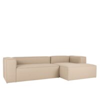 Canapé d'angle droit 4 places couleur beige 250x175cm--Beige-Decowood